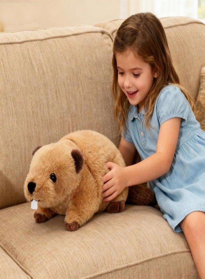 YONLIT Lifelike Beaver Stuffed Animal with Big Front Teeth Animated Plush Nutria Toy Doll Super Realistic Beaver Act Like Real Excellent Gifts for Kids Birthday Party or Stuff Collection 15 Inches (Large) - Image 5