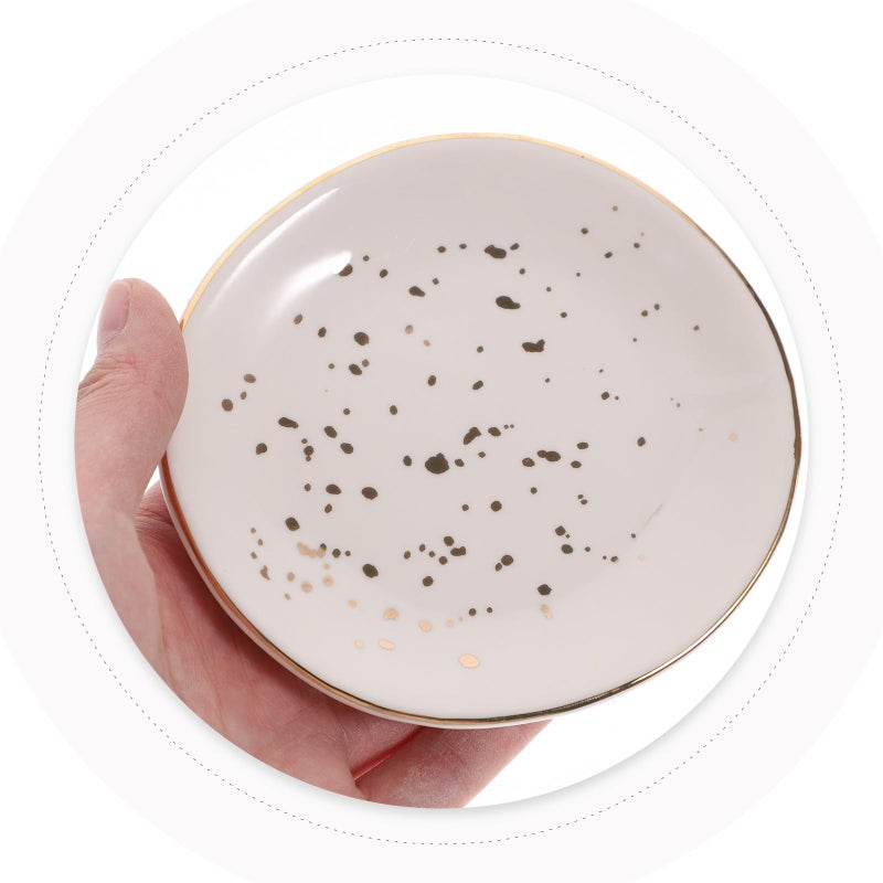White Spotted Irregular Shape Ceramic Serving Platter for Appetizers Salads Western Dining - Image 5