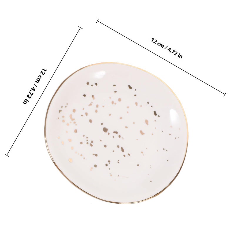 White Spotted Irregular Shape Ceramic Serving Platter for Appetizers Salads Western Dining - Image 3