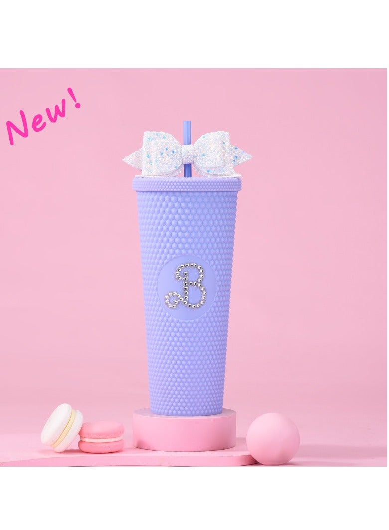 xozgdovg Double sippy cup 710ml Sapphire Blue A (stick diamond)- bow tie 