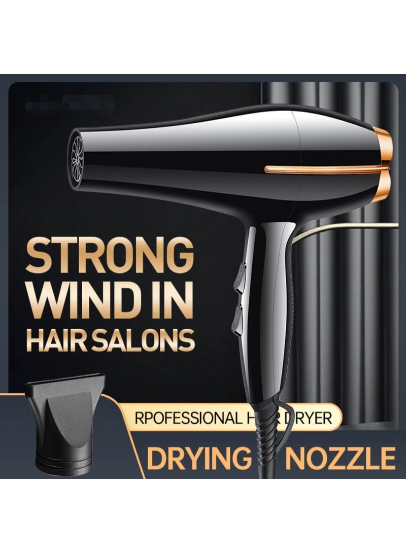 مجفف شعر 2400 واط، خفيف الوزن وقوي، مع وقت تجفيف سريع، تحكم في سرعتين، سهل الاستخدام وفعال، أسود - Image 2