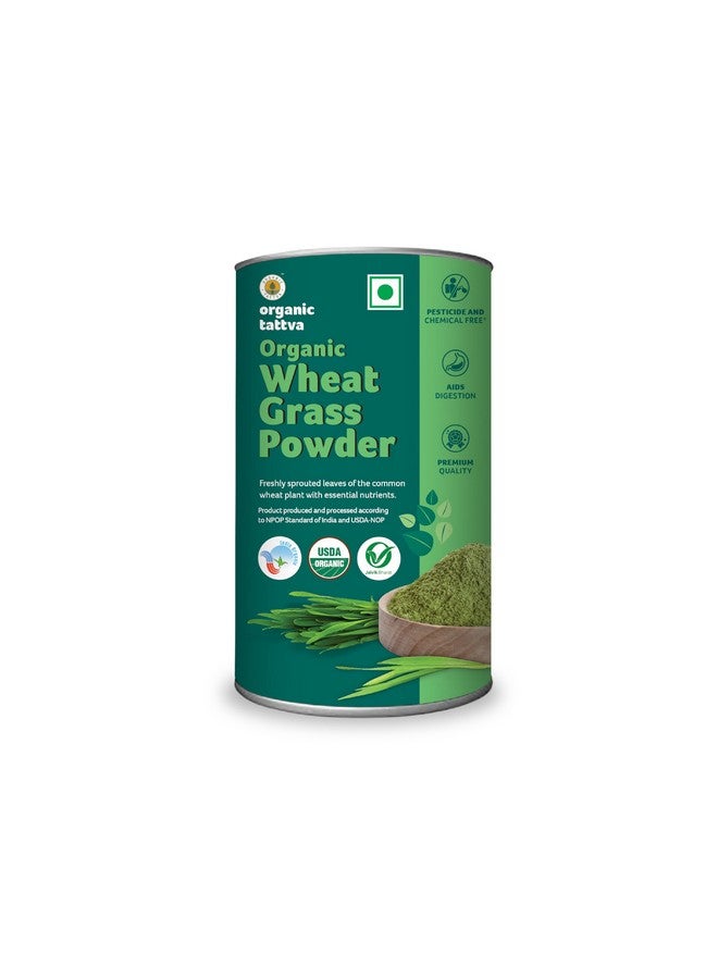 Organic Tattva مسحوق عشب القمح العضوي تاتفا، 200 جرام علبة | يعزز المناعة ويعمل كطعام خارق طبيعي للتخلص من السموم | يدعم الأيض الصحي | خالي من المبيدات والمواد الكيميائية | (عبوة من 2-100 جرام لكل منها) - Image 1
