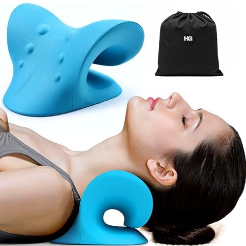 HOMEGALLEY Neck Relaxer Support Stretcher for Pain Relief Cervical Traction Device Shoulder Relaxer for Tmj Pain Relief, Cervical Spine Alignment, Chiropractic Neck Rest Pillow for Spine Alignment - Image 1