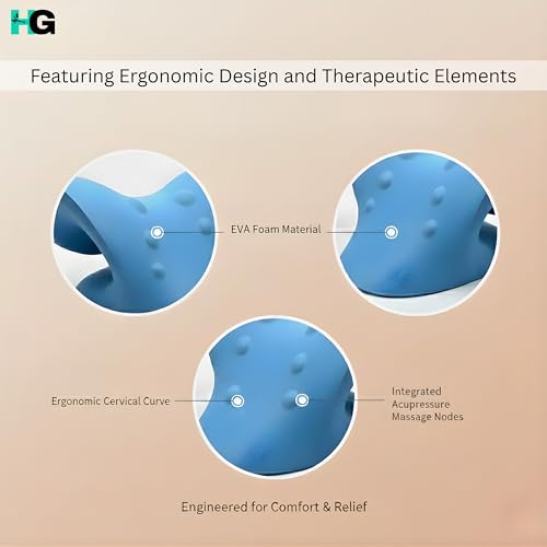 HOMEGALLEY Neck Relaxer Support Stretcher for Pain Relief Cervical Traction Device Shoulder Relaxer for Tmj Pain Relief, Cervical Spine Alignment, Chiropractic Neck Rest Pillow for Spine Alignment - Image 3