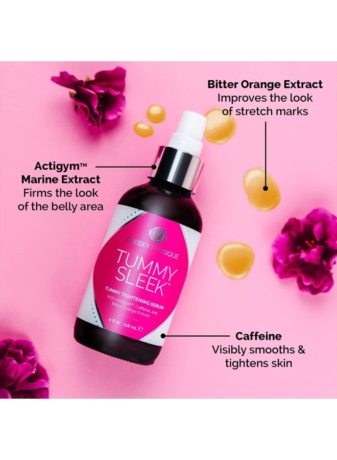 Cheeky Physique Tummy Sleek Stomach Firming Cream - Skin Tightening Serum for Belly - Helps to Improve the Appearance of Loose Skin and Cellulite on the Abdomen & Waist - Toning Body Lotion with Caffeine - Image 3