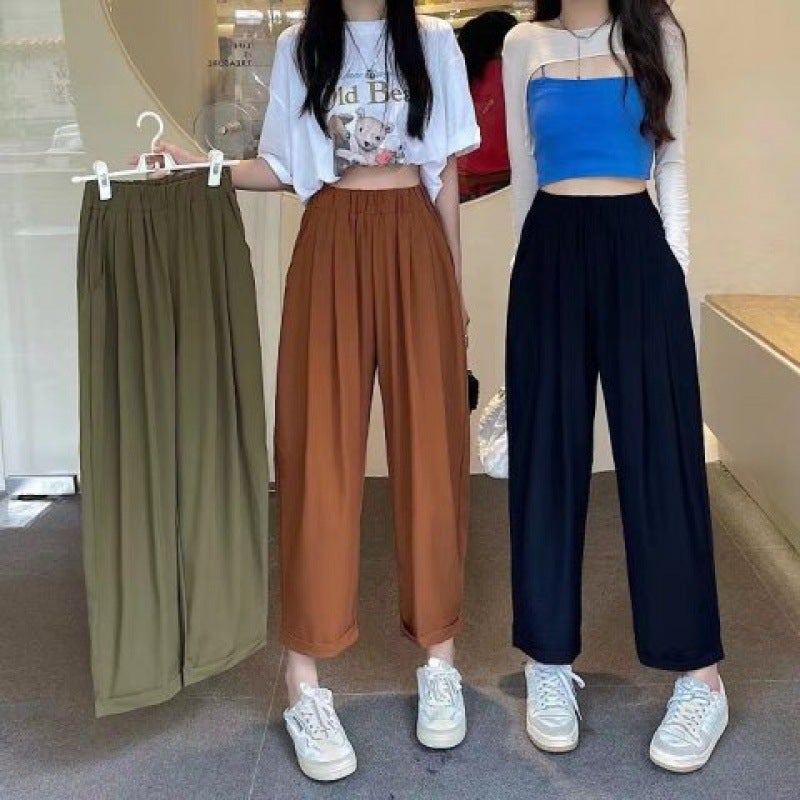 Plus Size High Waist Casual Pants for Women Green  - Image 3