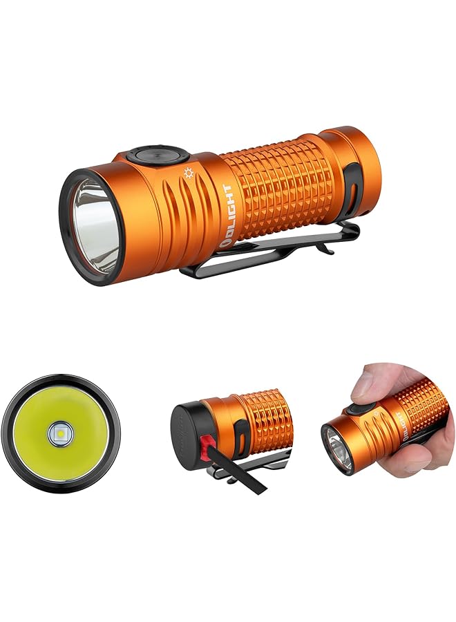 Olight BatonTurbo 1000 Lumen Handheld Flashlight Portable Torch EDC Outdoor Flashlight Waterproof (Orange) - Image 1