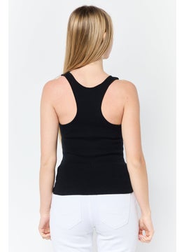 ESPRIT Women Scoop Neck Sleeveless Ribbed Tank Top, Black  - Image 4