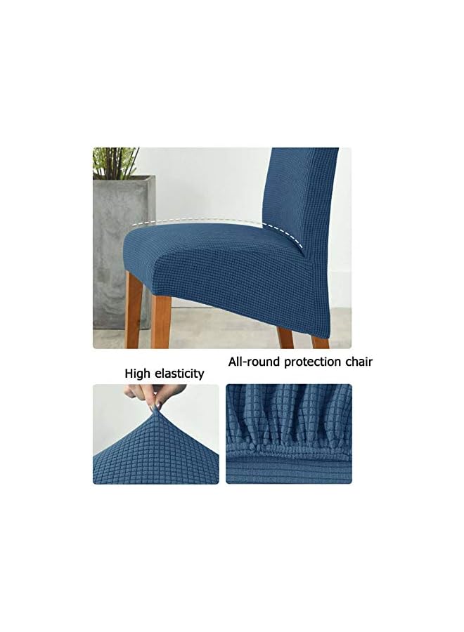 The Bros أغطية كراسي طعام كبيرة، واقي كراسي مرن XL قابل للإزالة والغسل، أغطية كراسي جاكار مضادة للغبار عالمية لغرفة الطعام والمطبخ والفندق - 2 قطعة - I - Image 3