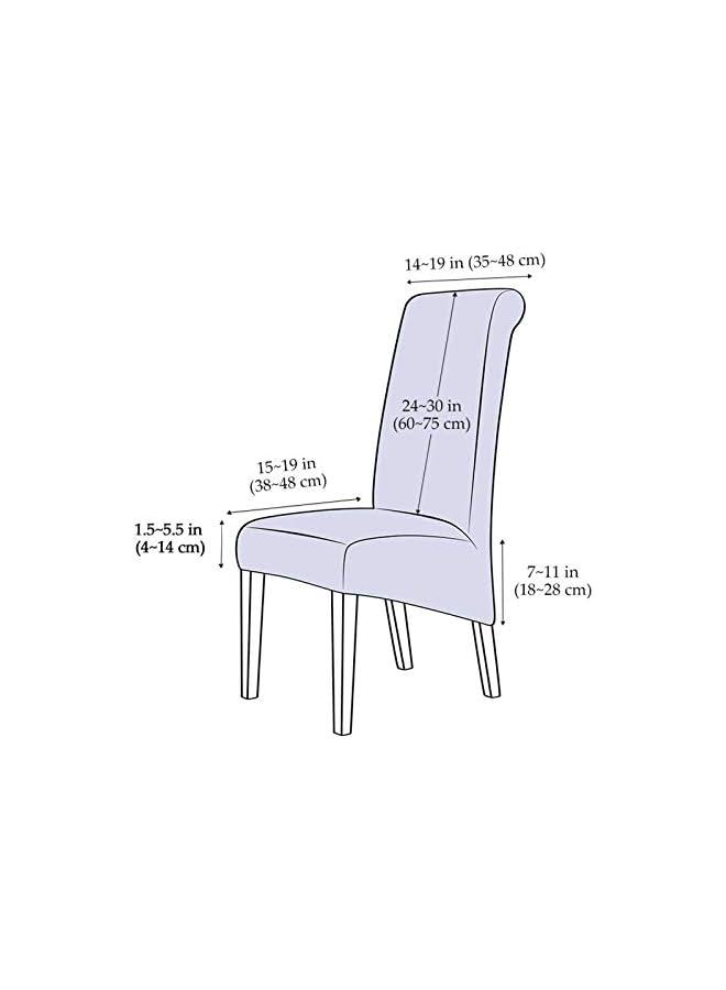 The Bros أغطية كراسي طعام كبيرة، واقي كراسي مرن XL قابل للإزالة والغسل، أغطية كراسي جاكار مضادة للغبار عالمية لغرفة الطعام والمطبخ والفندق - 2 قطعة - I - Image 4