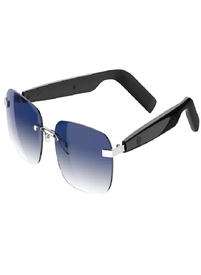 SG25 Smart Audio Glasses with Touch Control, Bluetooth Wireless Connection, Built-in Microphone, HD Sound Quality, Long Battery Life, Type-C Charging, for Music, Calls  Voice Assistant – Lightweight Stylish Frames , Gradiant Blue Lens - Image 1