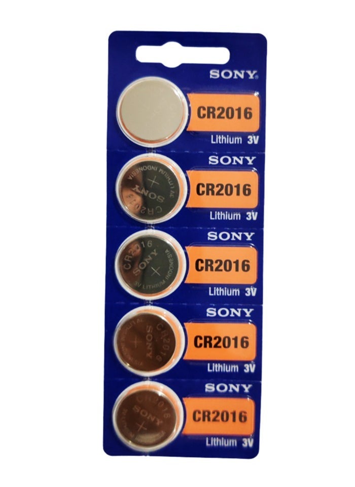 Sony CR2016 Lithium 3V Battery 5 Pcs
