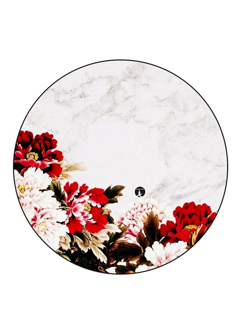 RKN Flowers Printed Mouse Pad Round  Multicolour