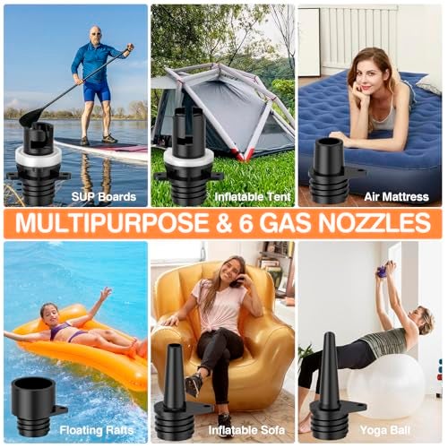 FOWAWU 7800 * 3 mAh Electric Paddle Board Pump, 20 PSI Inflatable Sup Pump Intelligent Dual Stage Inflation & Deflation, Auto-Off, Paddleboard Pump with DC 12V Car Connector - Image 5