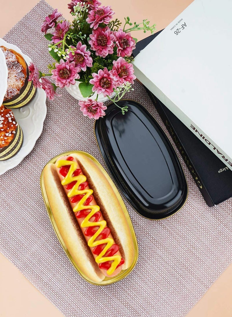 SYOSI Dessert Cups with Lids Disposable Oval Baking Cake Pan Cups with Lids Oval Ellipse Cheesecake Pan Aluminum Pans 50 Pack - Image 5