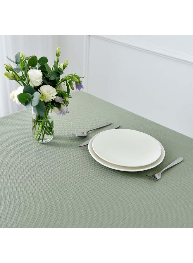 maxmill Rectangle Textured Tablecloth Waterproof Spillproof Wrinkle Free Table Cloth, Kitchen Dinning Tabletop Decoration, Fabric Table Cover for Outdoor and Indoor Use, 52 x 70 Inch, Sage Green - Image 4