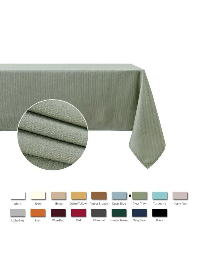 maxmill Rectangle Textured Tablecloth Waterproof Spillproof Wrinkle Free Table Cloth, Kitchen Dinning Tabletop Decoration, Fabric Table Cover for Outdoor and Indoor Use, 52 x 70 Inch, Sage Green - Image 3