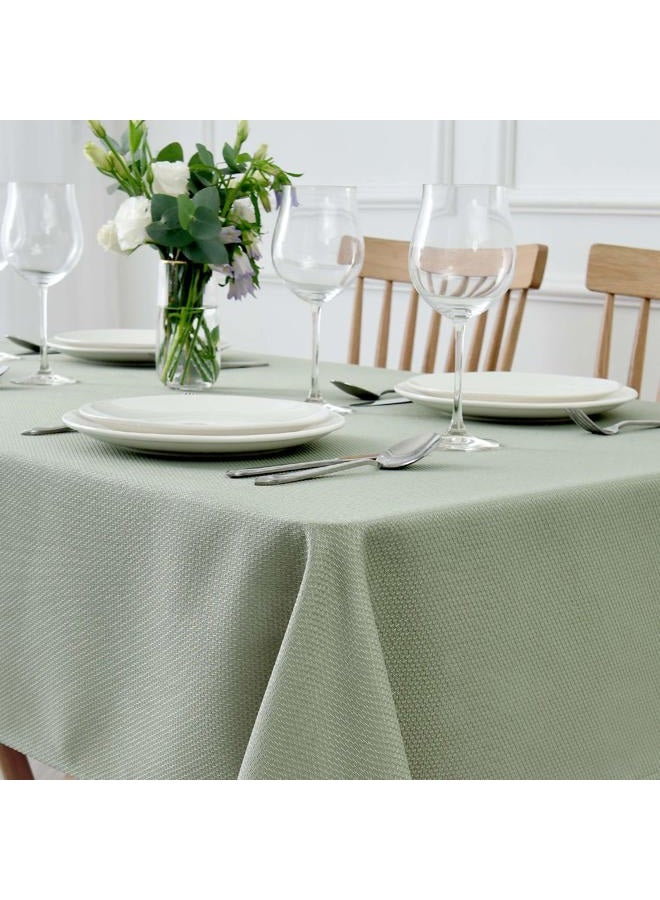 maxmill Rectangle Textured Tablecloth Waterproof Spillproof Wrinkle Free Table Cloth, Kitchen Dinning Tabletop Decoration, Fabric Table Cover for Outdoor and Indoor Use, 52 x 70 Inch, Sage Green - Image 2