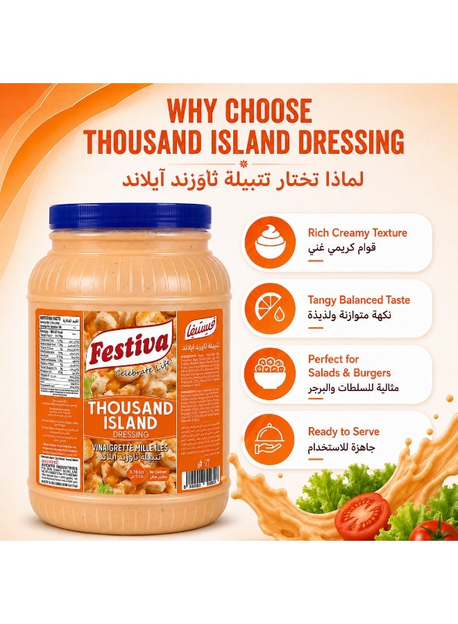 Festiva Thousand Island Dressing 3.78L - Creamy Salad Dressing and Sandwich Spread for Burgers, Wraps and Snacks - Dip and Dressing Sauce - Image 3
