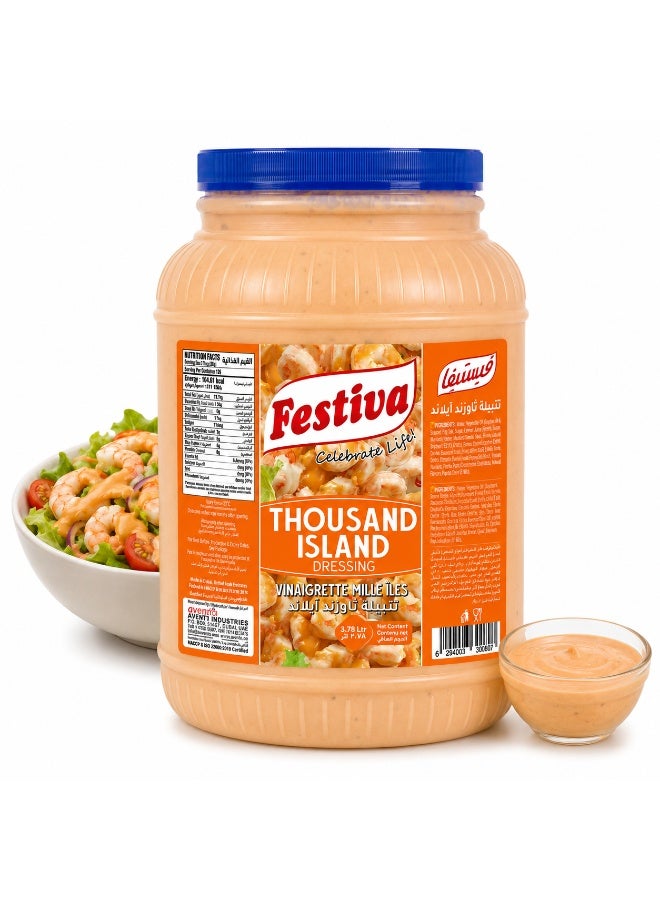 Festiva Thousand Island Dressing 3.78L - Creamy Salad Dressing and Sandwich Spread for Burgers, Wraps and Snacks - Dip and Dressing Sauce - Image 1