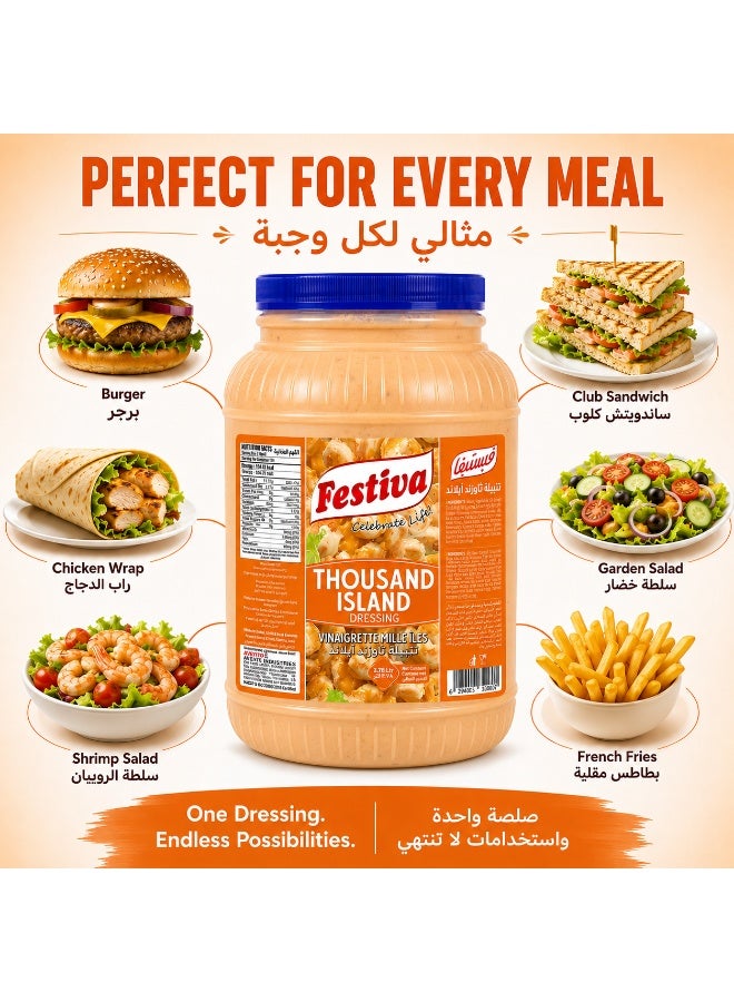 Festiva Thousand Island Dressing 3.78L - Creamy Salad Dressing and Sandwich Spread for Burgers, Wraps and Snacks - Dip and Dressing Sauce - Image 5