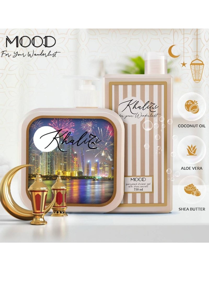 MOOD Mood Khaliji Shower Gel 750 Gm + Lofa Multi Color  - Image 3