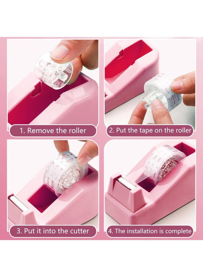 Famassi Pink Office Supplies, Pink Desk Accessories, Stapler, Staple Remover, Tape Holder, Pen Holder, Ballpoint Pen, Scissor, Binder Clips, Paper Clips and 1000pcs Staples. - Image 4