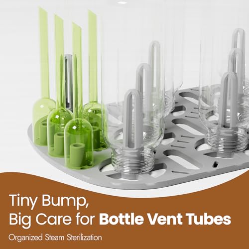 NCVI جهاز تعقيم وتجفيف زجاجات الأطفال NCVI لمدة 20 دقيقة مع صواني زجاجات لـ 8/6 زجاجات، تعقيم بالبخار الكهربائي السريع لجميع الزجاجات، المصاصات، عضاضات الأسنان وأجزاء مضخات الثدي - Image 2