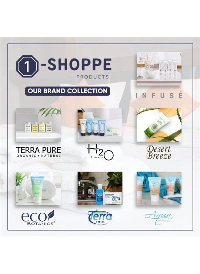 Terra Pure - Eco Botanics 0.85 oz. Toiletries Set | 1-Shoppe All-In-Kit Amenities For Hotels, Airbnb & Rentals | Hotel Shampoo & Conditioner, Body Wash, Body Lotion | 80 Piece Travel Set - Image 1