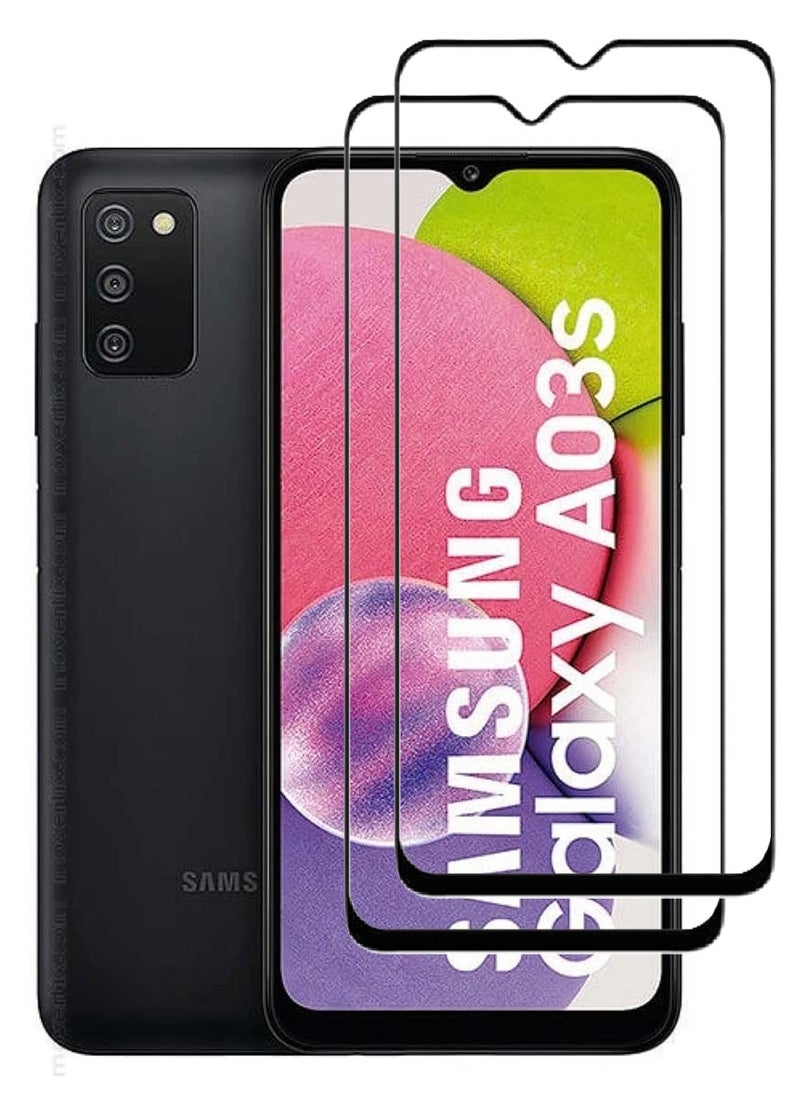 AINA 2 Pieces Tempered Glass Screen Protector 5D Designed For Samsung Galaxy A03s Full Glue Edge to Edge Full Screen Coverage And Bubble Free - Image 1