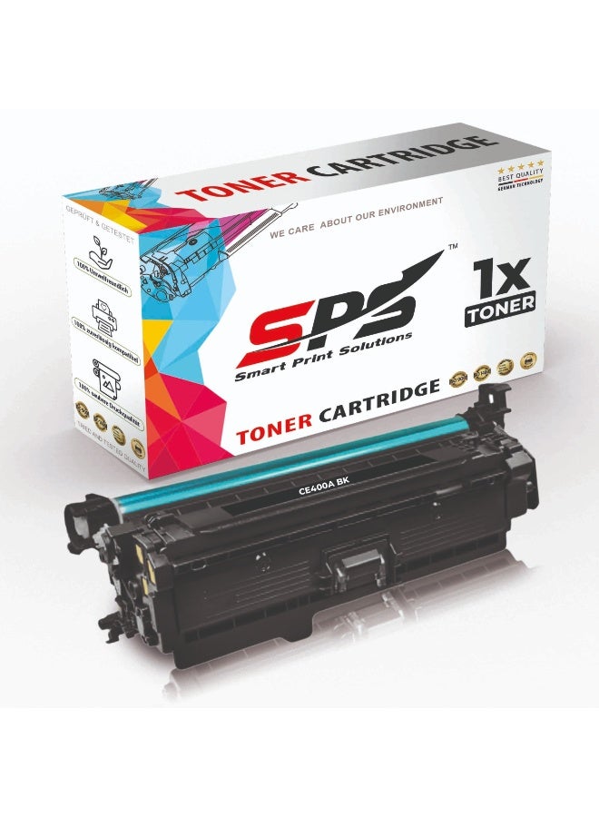 Smart Print Solutions خراطيش حبر متوافقة مع SPS لـ HP - CE400A 507A | 1x أسود | إنتاج يصل إلى 5,500 صفحة - Image 1