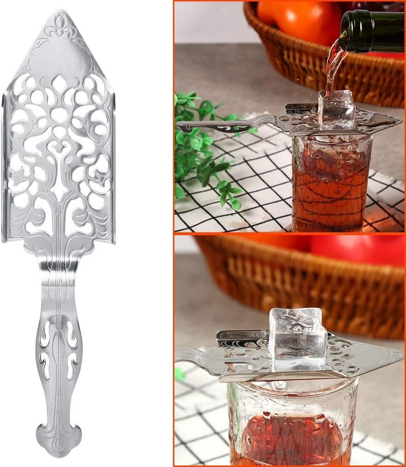 Haofy Absinthe Spoon, Stainless Steel Wormwood Spoon, 4 Optional Types, Bitter Scoop Glass Cup Drinking Filter, Bar Cocktail Tea Coffee Stirring Slotted Spoon(#1) - Image 4