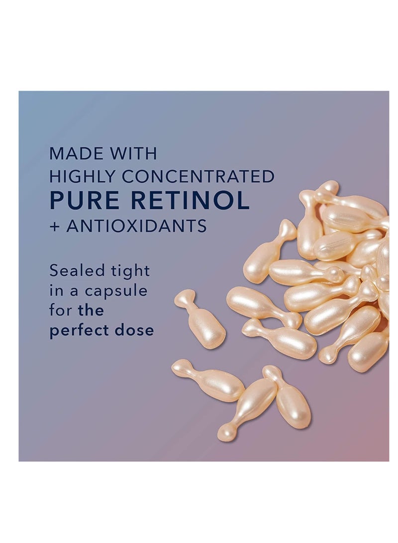 RoC RoC Retinol Correxion Anti-Aging Wrinkle Night Serum, Daily Line Smoothing Treatment for Fine Lines, Dark Spots, Post-Acne Scars, Unscented, Stocking Stuffers, 30 Individual Capsules, 0.35 Ounces  - Image 2