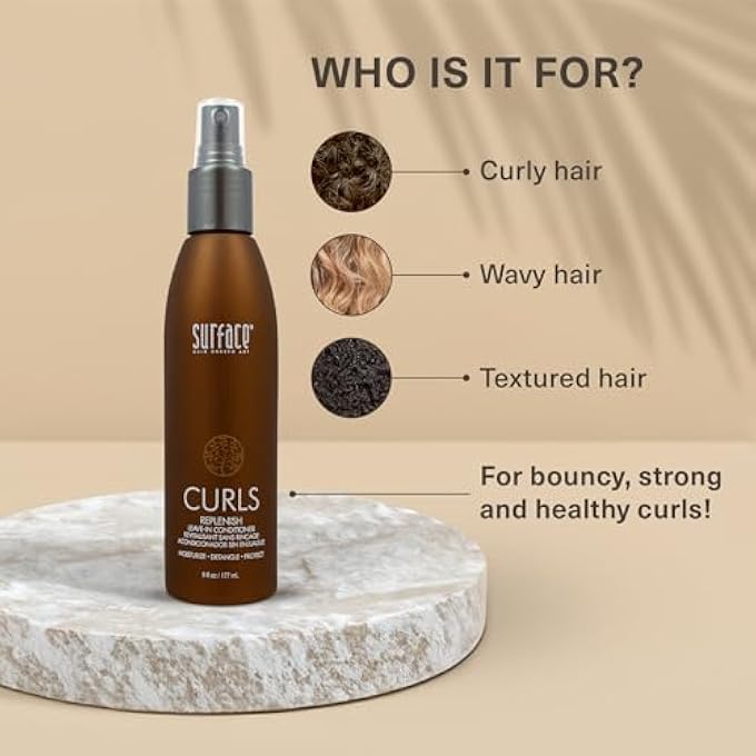 Surface HAIR - CURLS REPLENISH LEAVE IN CONDITIONER - SULFATE FREE AND PARABEN FREE NATURAL HAIR MOISTURE 6OZ - Image 3