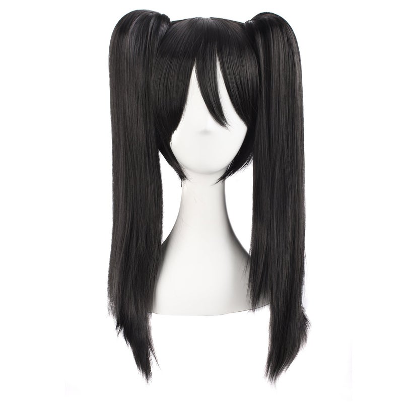 MapofBeauty 20 Inch50cm Double Tail Straight Hair Cosplay WigsBlack