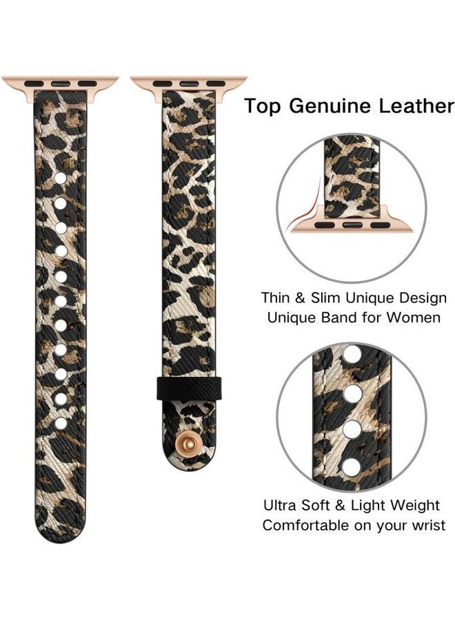 NIBEMINENT Ethnic Replacement Watchband for Apple Watch Series 1/2/3/4/5/6/7/SE 38/40/41mm Leopard Print - Image 3