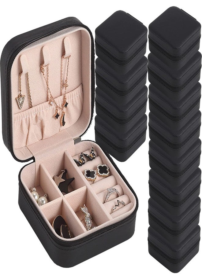CIPIDI Travel Jewelry Case Bridesmaid Gifts Box,12 Pack Small Jewelry Box Mini Jewelry Organizer ,PU Leather Portable Earring Storage Box for Women Girls Bridesmaid Proposal Gifts - Image 1