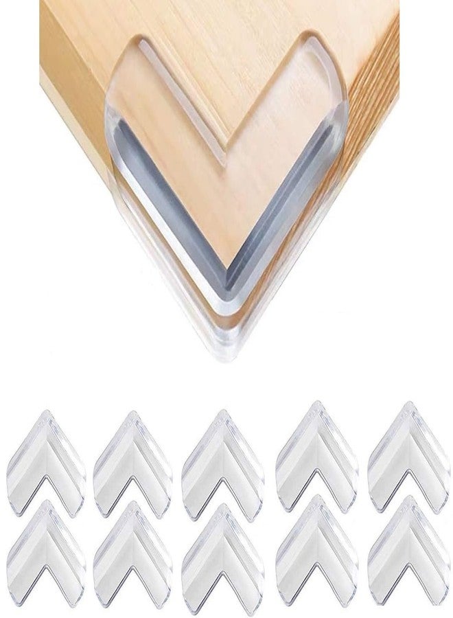 AIMERS 10-Pack Baby Corner Protectors for Furniture - Soft & Transparent L-Shaped Silicone Edge Guards with Upgraded Pre-Taped Strong Adhesive, Large Size Corner Bumpers for Sharp Corners on Tables - Image 1