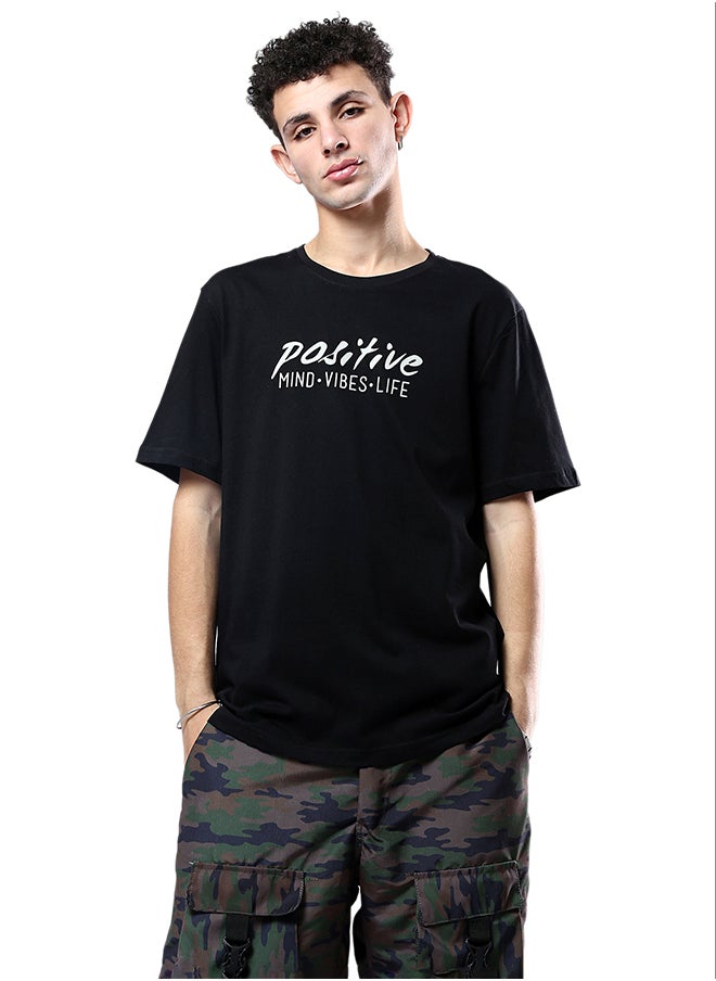 RAVIN Slip On Black Printed "Positive" Tee  - Image 1