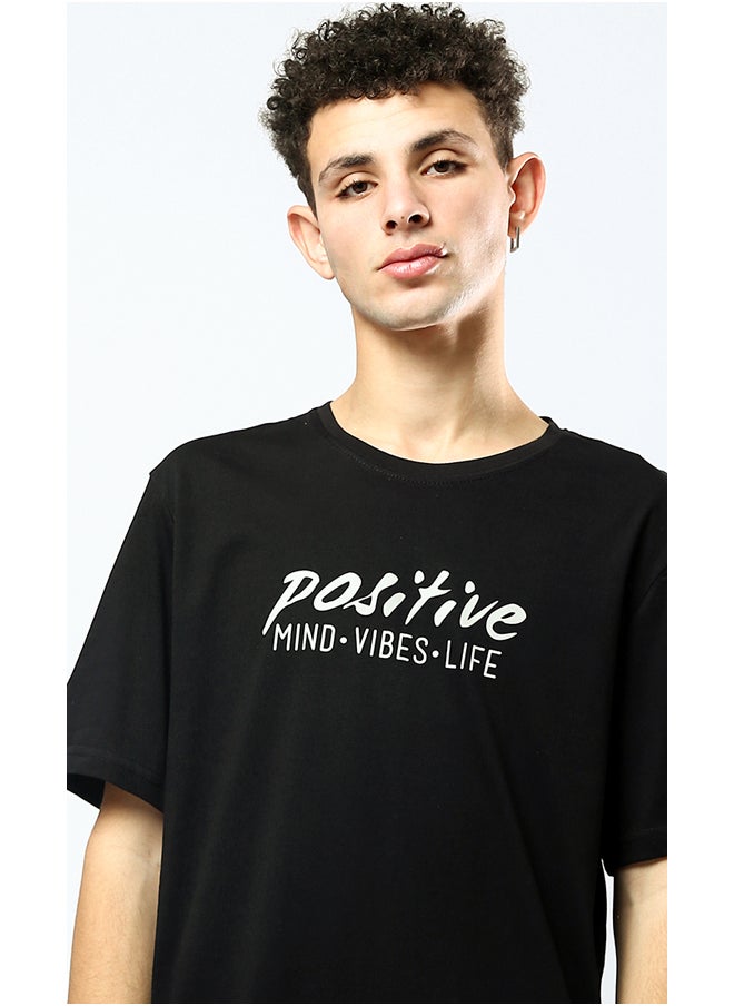 RAVIN Slip On Black Printed "Positive" Tee  - Image 4