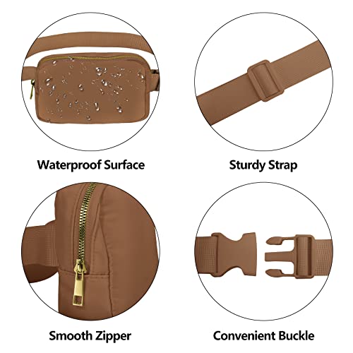 VOROLO Fanny Pack For Women And Men Crossbody Bag Belt Bag with Adjustable Strap Graduation Gifts Brown - Image 4