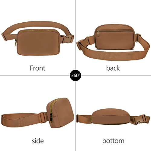 VOROLO Fanny Pack For Women And Men Crossbody Bag Belt Bag with Adjustable Strap Graduation Gifts Brown - Image 2