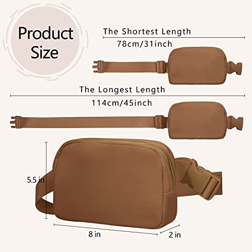 VOROLO Fanny Pack For Women And Men Crossbody Bag Belt Bag with Adjustable Strap Graduation Gifts Brown - Image 5