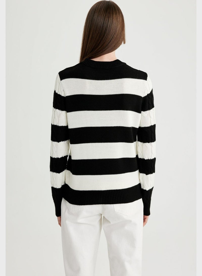 DeFacto Zip Stripe Detail Sweater - Image 2