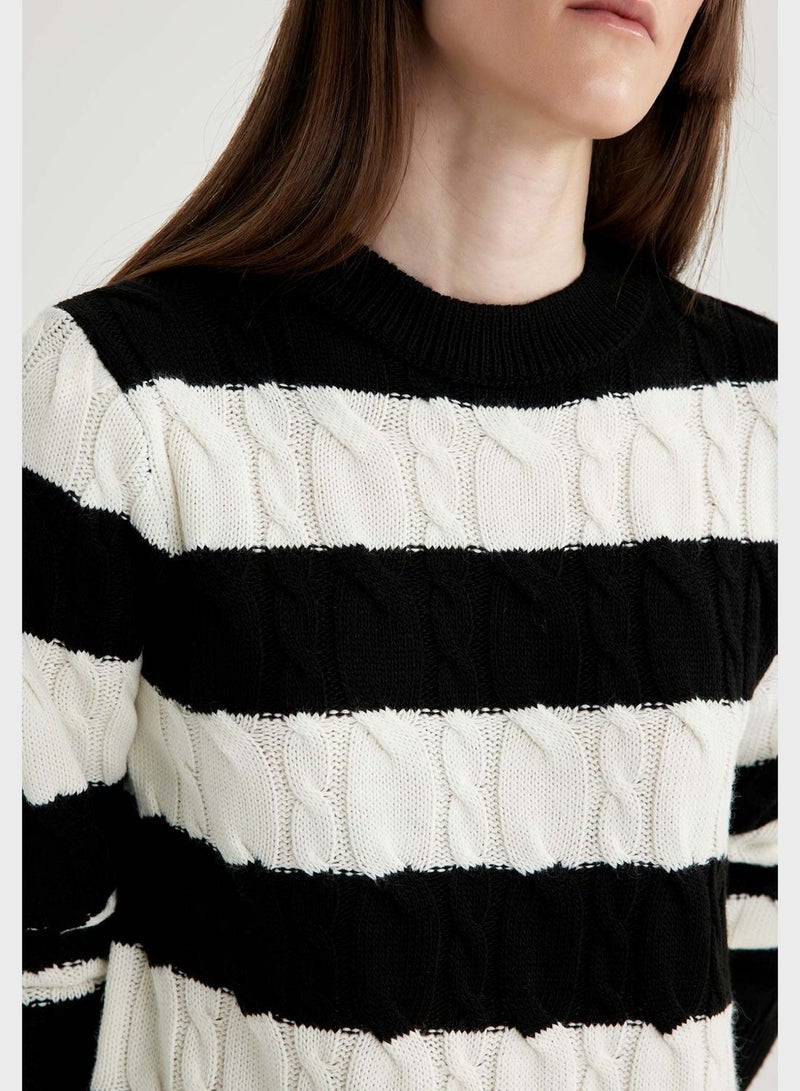DeFacto Zip Stripe Detail Sweater - Image 3