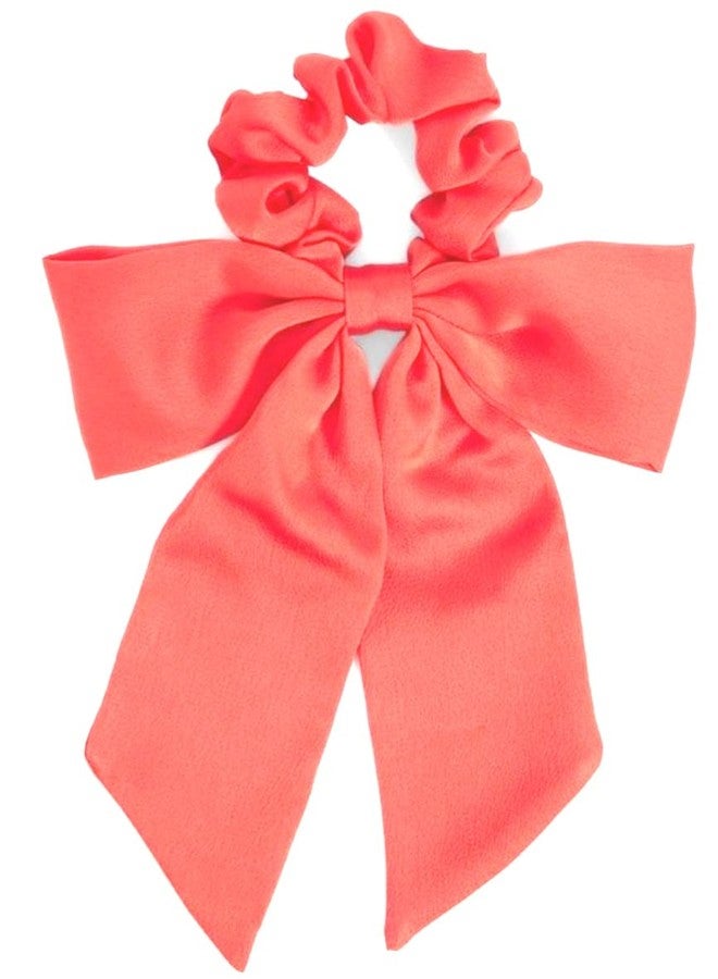 IBDA ربطة شعر حريرية حمراء من إيبدا، مزينة بفيونكة، مصنوعة يدويًا مع ربطة شعر مزينة بكرات، إكسسوارات شعر مطاطية/مرنة للنساء، ربطات شعر حريرية أنيقة - Image 2