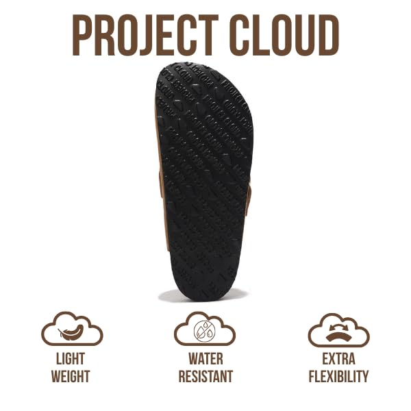 Project Cloud Genuine Leather Clogs for Women Shoes - Memory Foam Insole, Non-Slip & Natural Cork Footbed Arch Support Big Buckle Womens Clogs and Mules for Women Footwear(Manchester, BEIG, 8.5) - Image 4