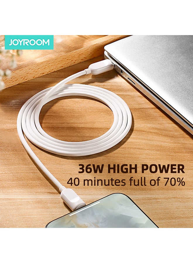 JOYROOM Lighting To Type C PD Charging USB Cable PD Cable For iPhone White - Image 3