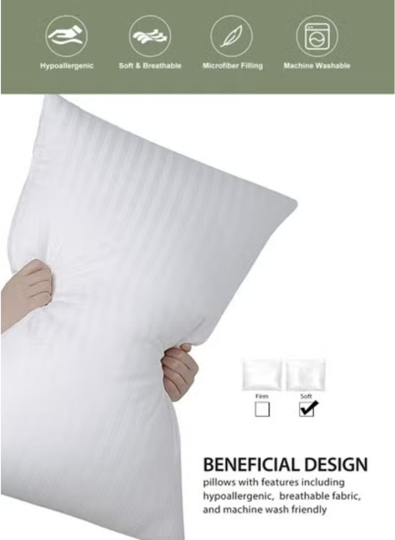 Blueberry Cotton Pillow White Stripe Fabric 50X70cm Made in Uae - Image 2