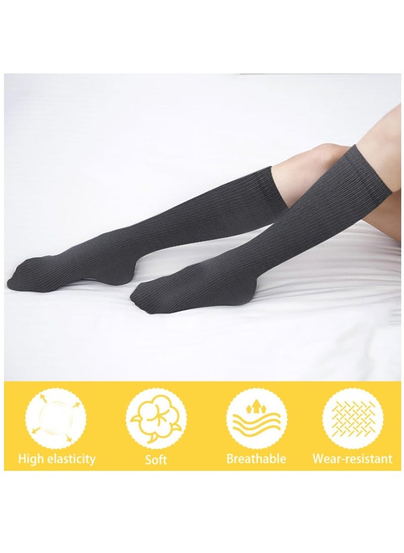Excefore Compression Socks for Women Men, 5 Pairs Knee High Calf Socks, Non-Slip Compression Support Stockings for Sport, Work, Travel, Edema, Diabetic, Blood Circulation, Pregnancy, Nursing, L/XL, Size 39-45  - Image 5